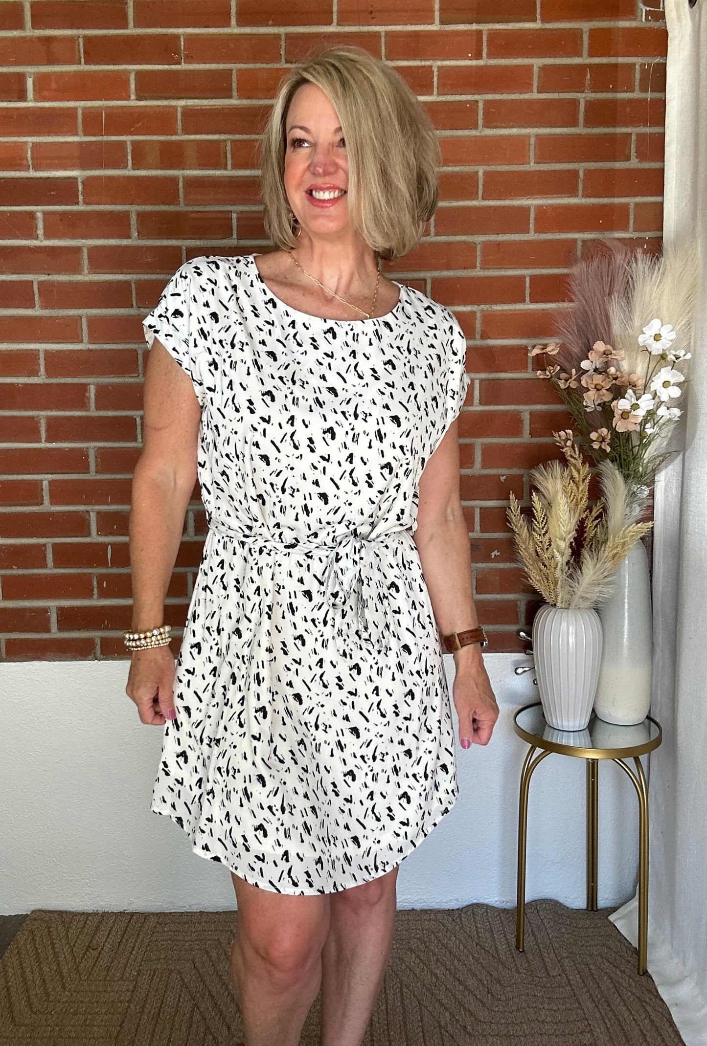 Ivory and Black Dress