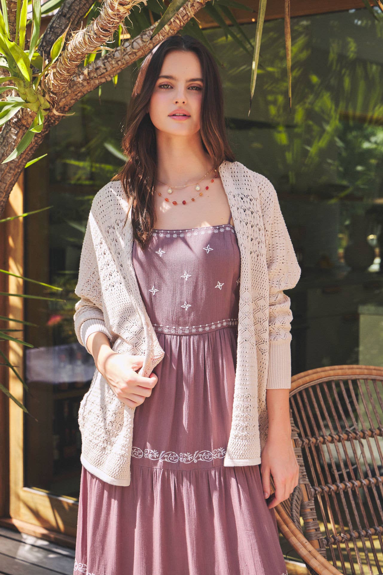 Lightweight Crochet Knit Cardigan