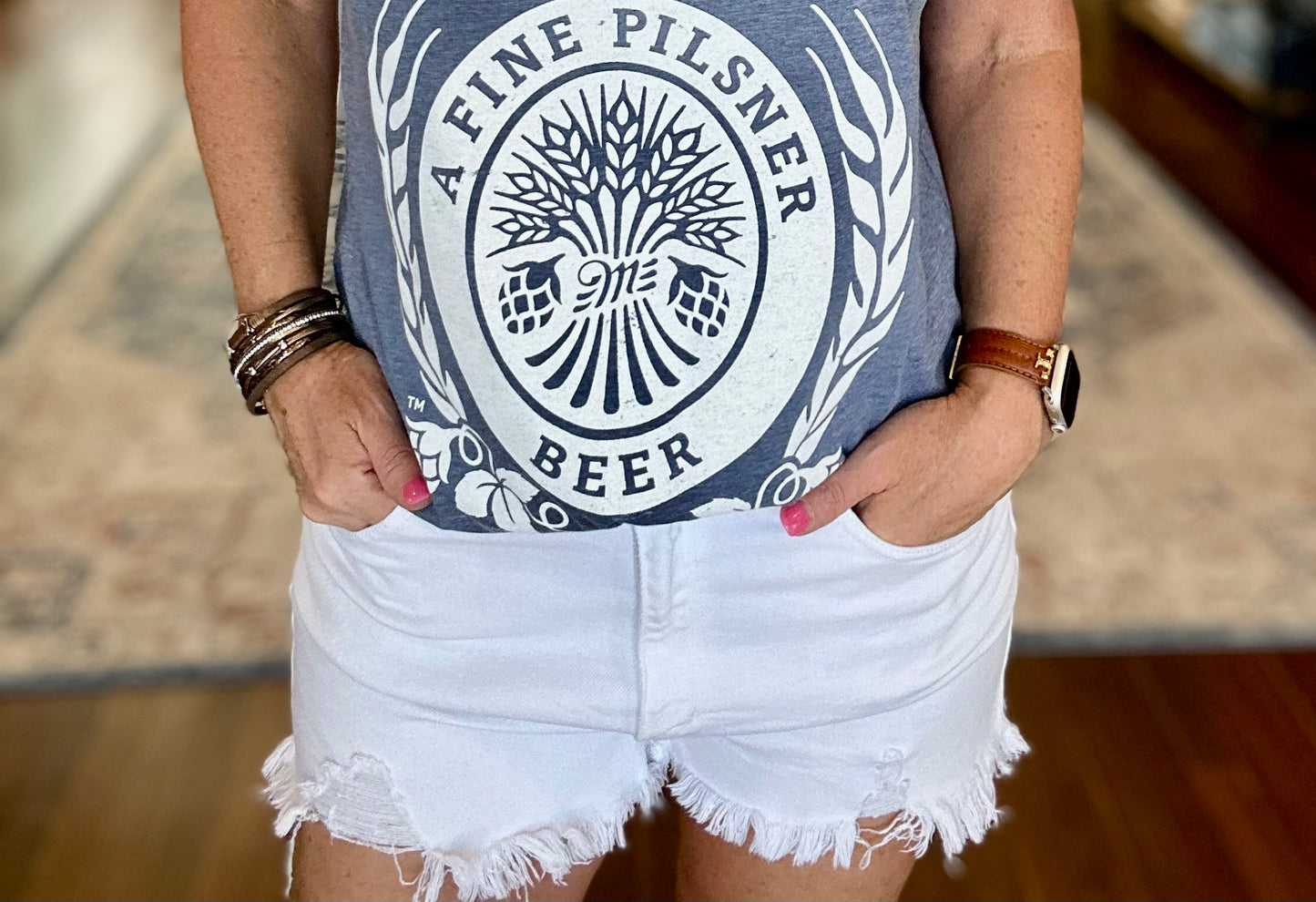 White Denim Shorts
