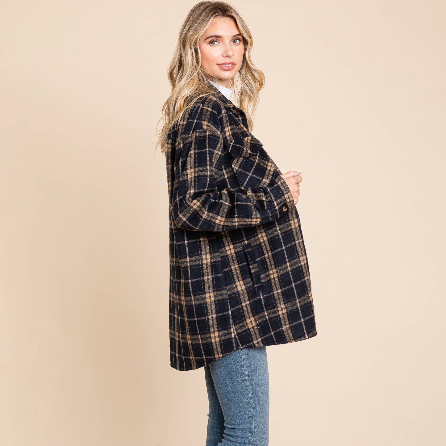 Plaid Flannel Shacket Shirt