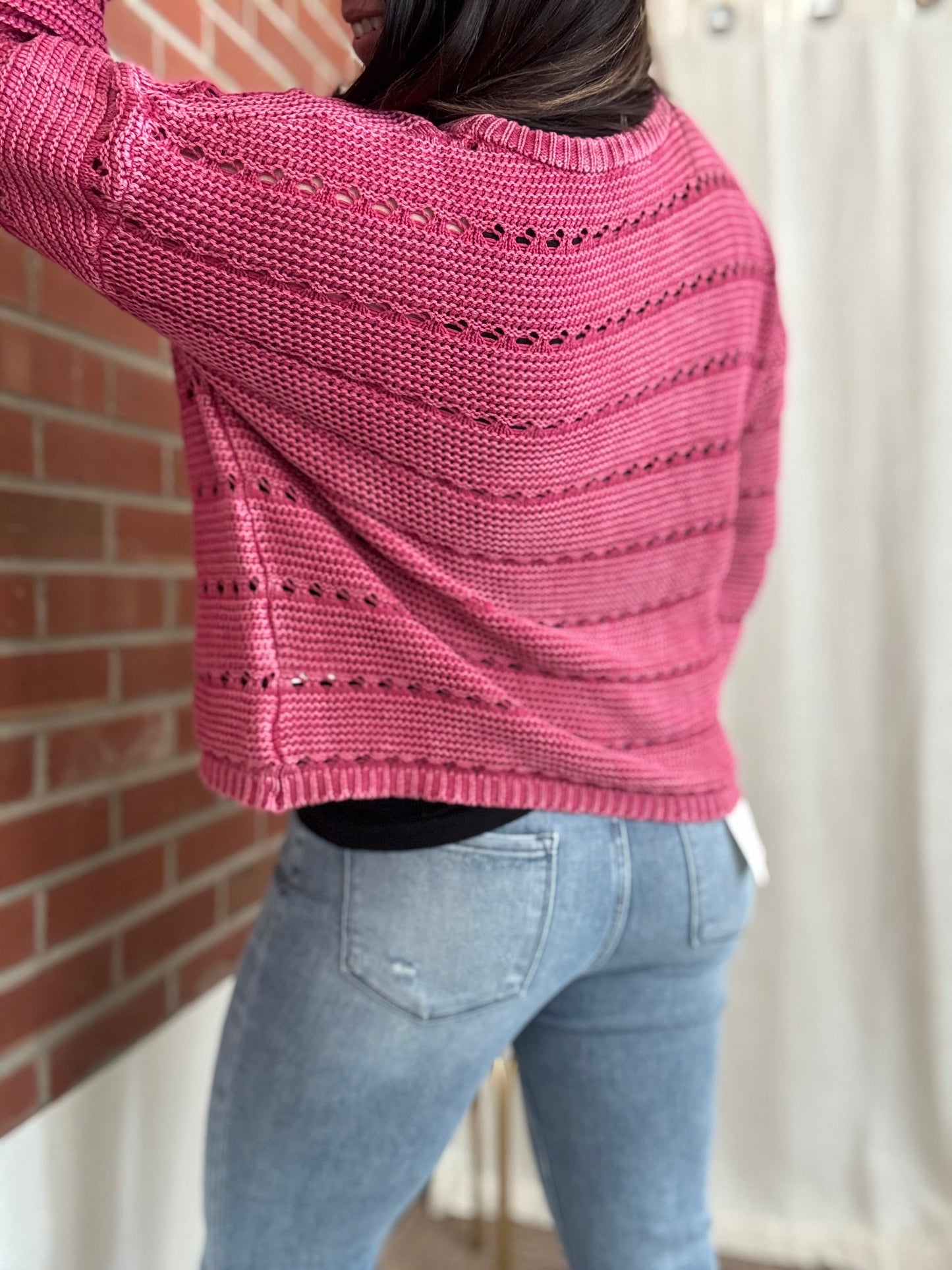 Raspberry Knit Sweater