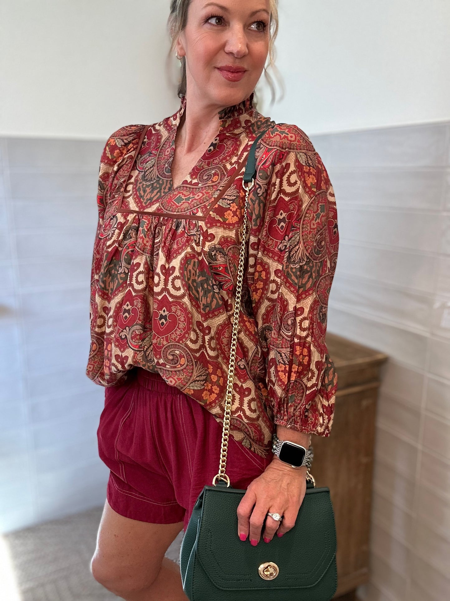 Red Mix Blouse