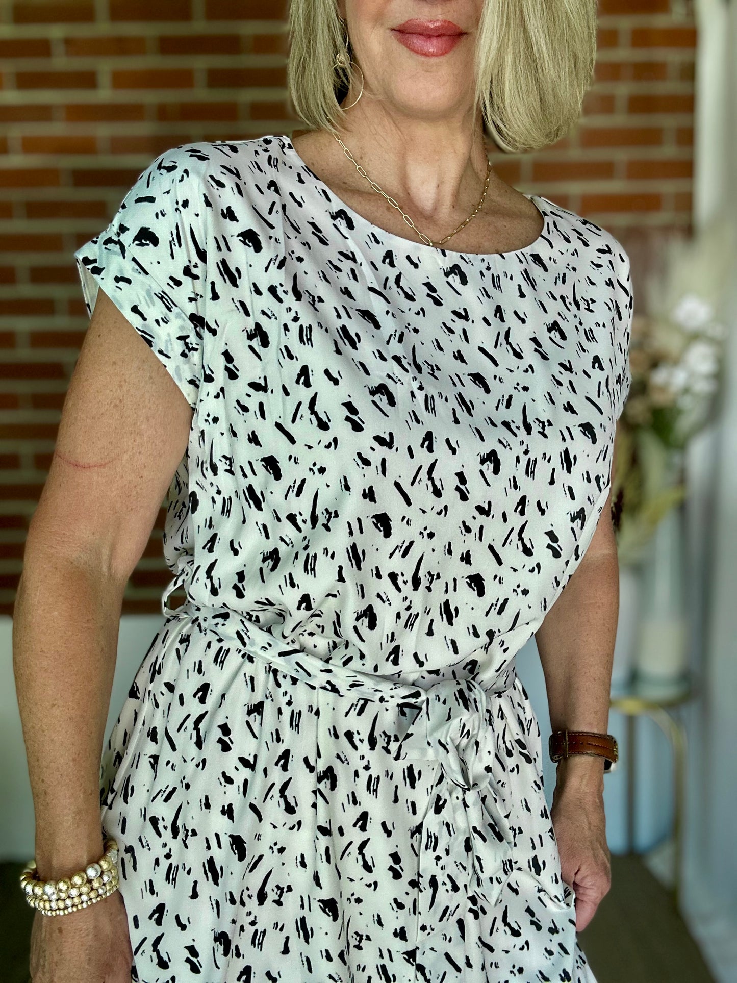 Ivory and Black Dress