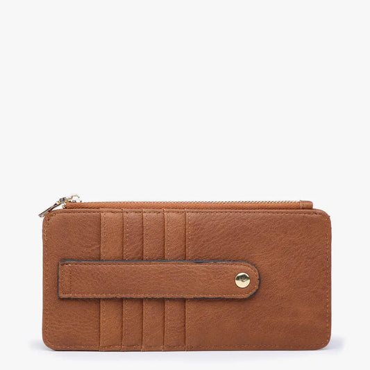 Saige Slim Card Holder Wallet- Brown