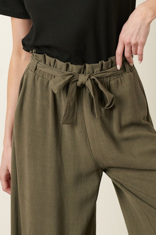 Olive Wide Leg Pants