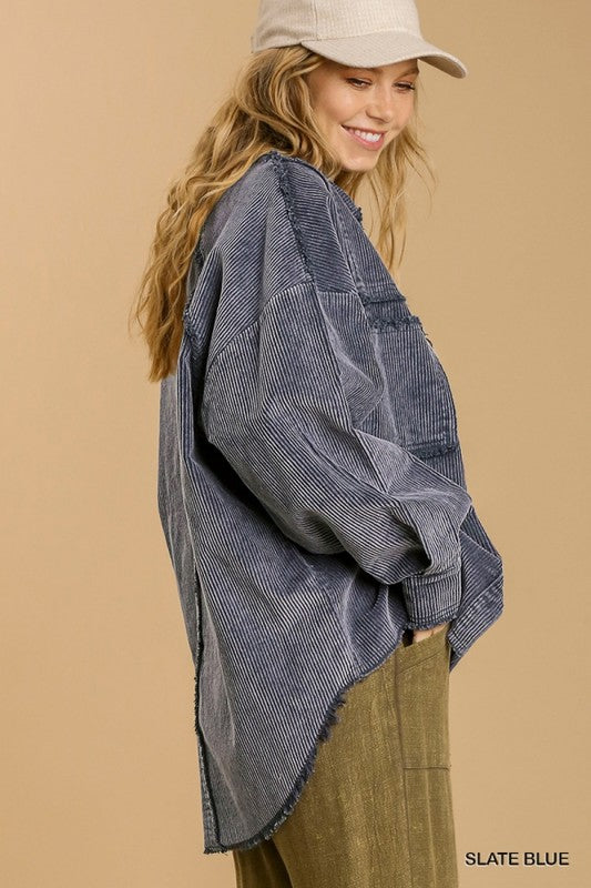 Stone Wash Jacket - Slate Blue