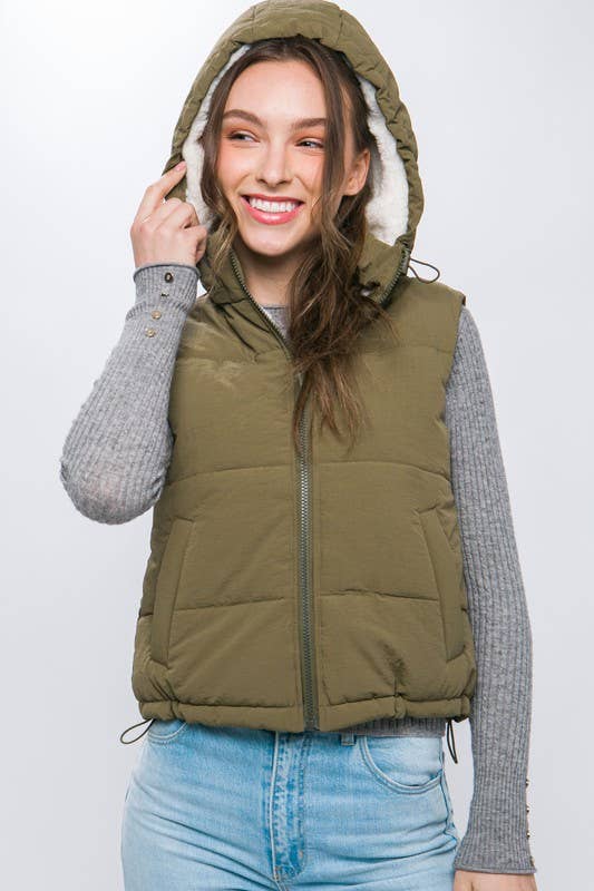 Olive Puffer Vest