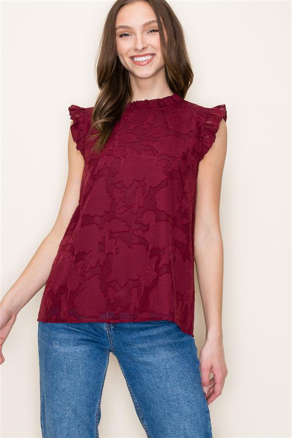 Burgundy Floral Top