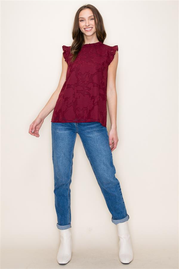 Burgundy Floral Top