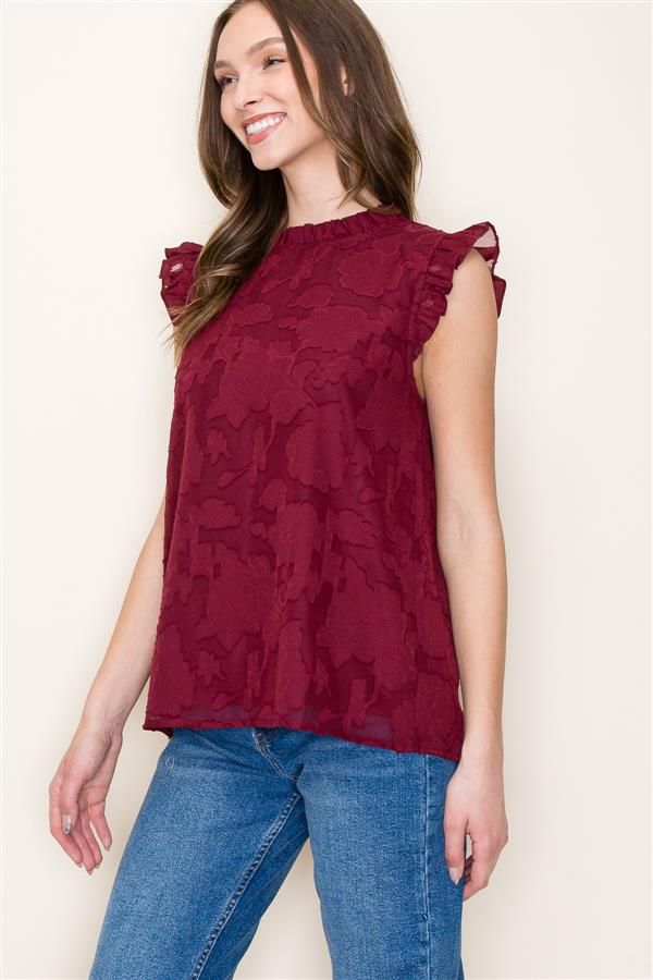 Burgundy Floral Top