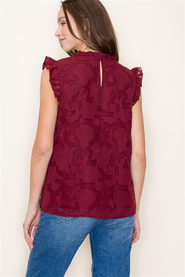 Burgundy Floral Top