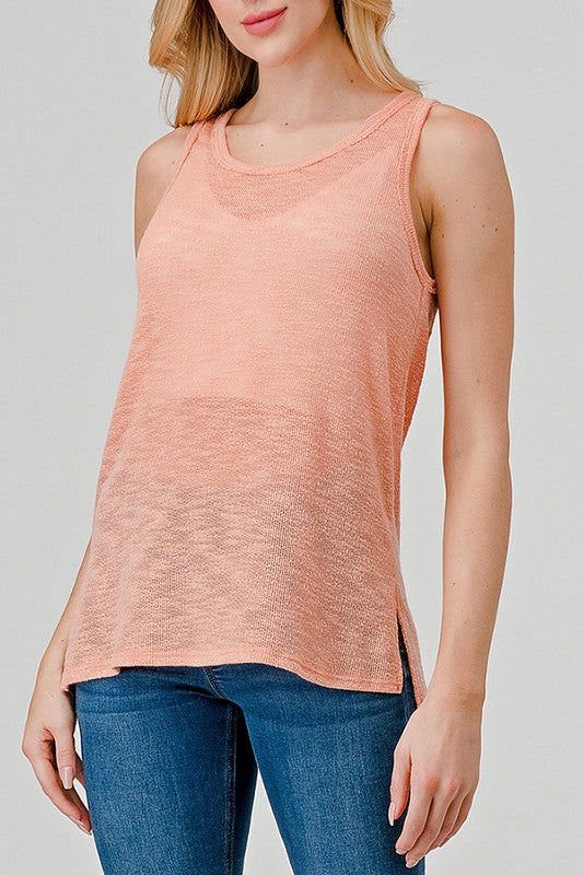 Slub Tank Sweater - Apricot