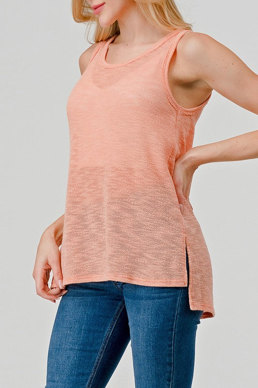 Slub Tank Sweater - Apricot