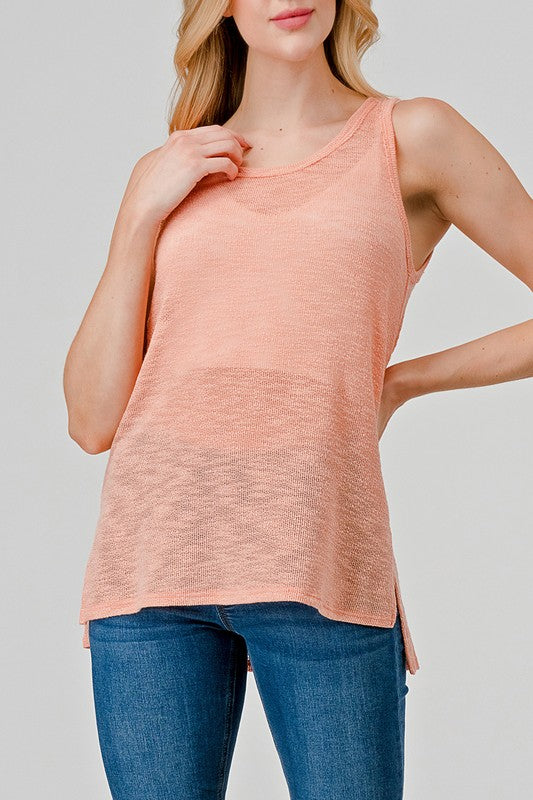 Slub Tank Sweater - Apricot