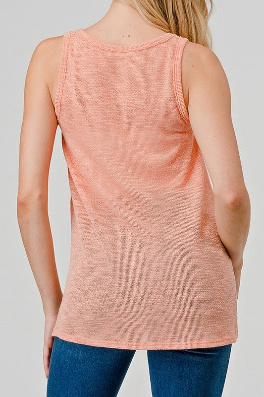 Slub Tank Sweater - Apricot