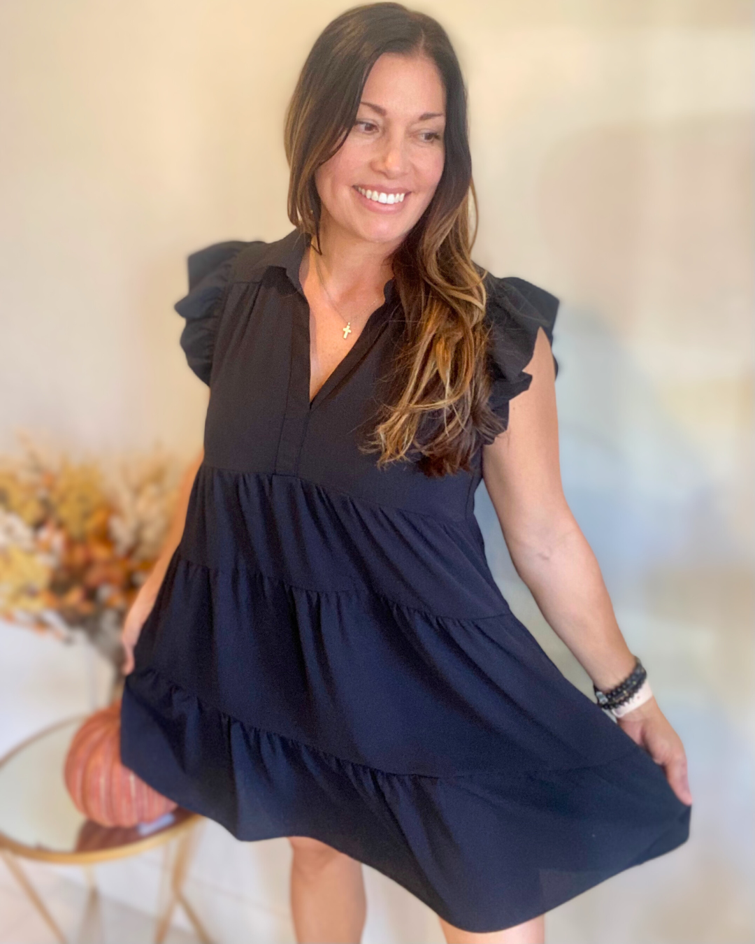 Black Flutter Dress