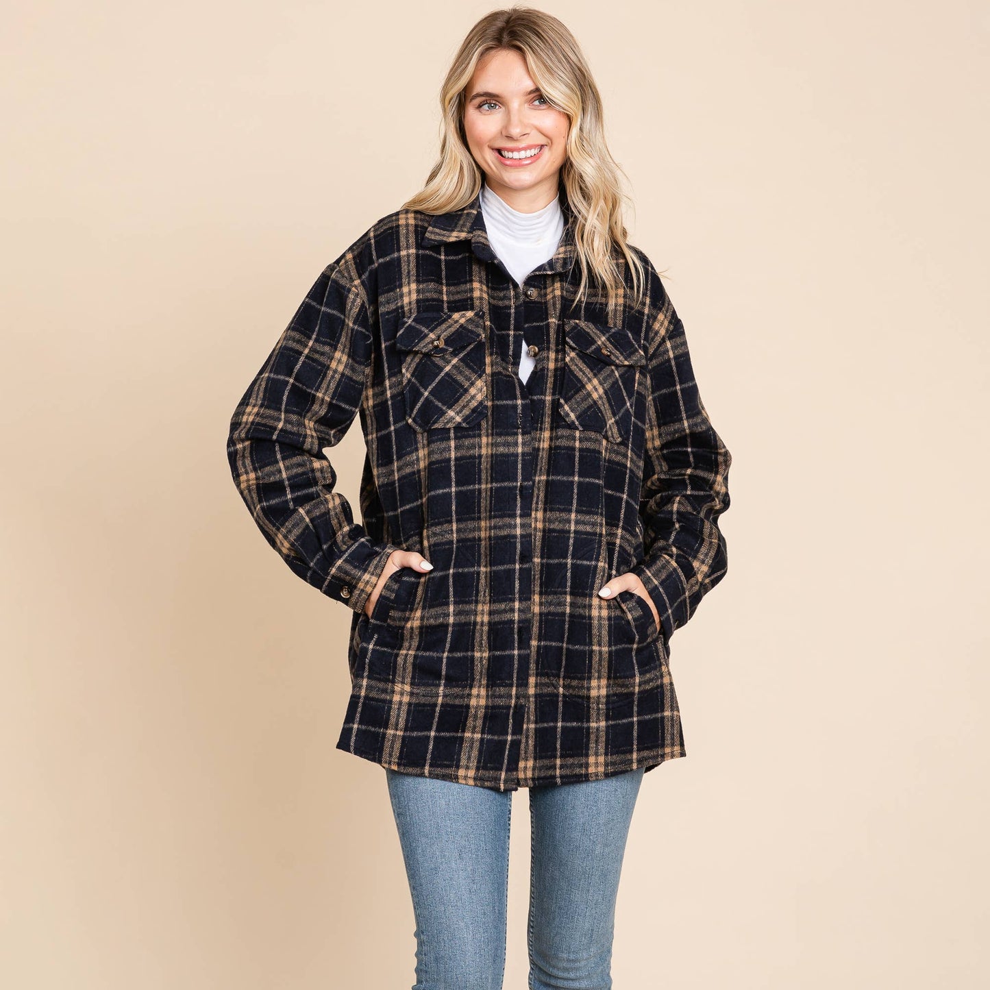 Plaid Flannel Shacket Shirt