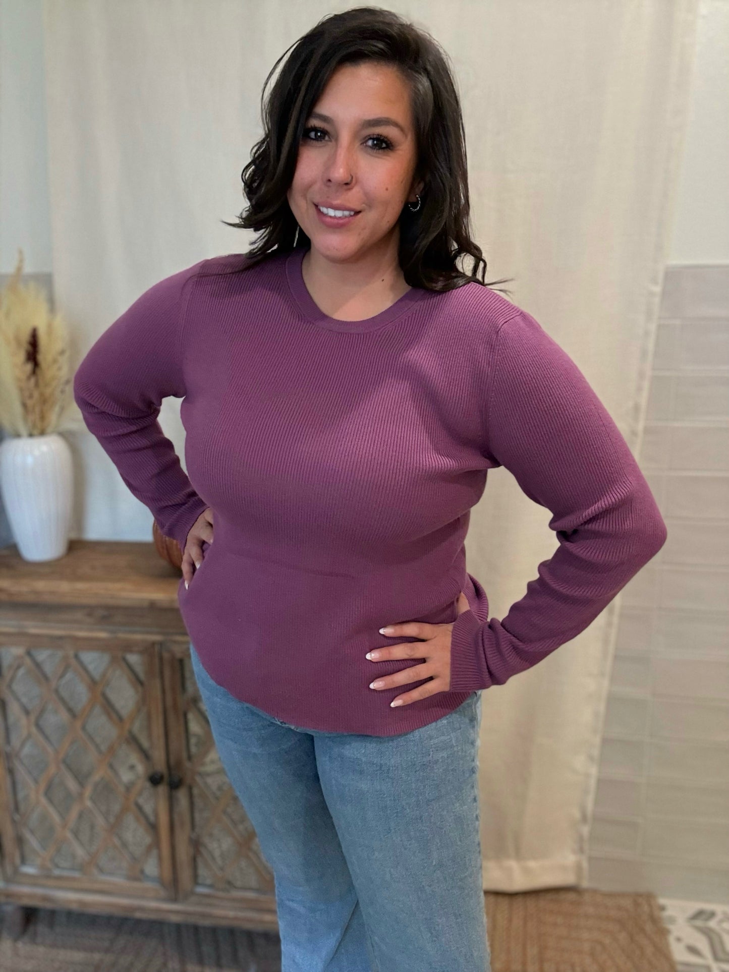 Orchid Ribbed Sweater