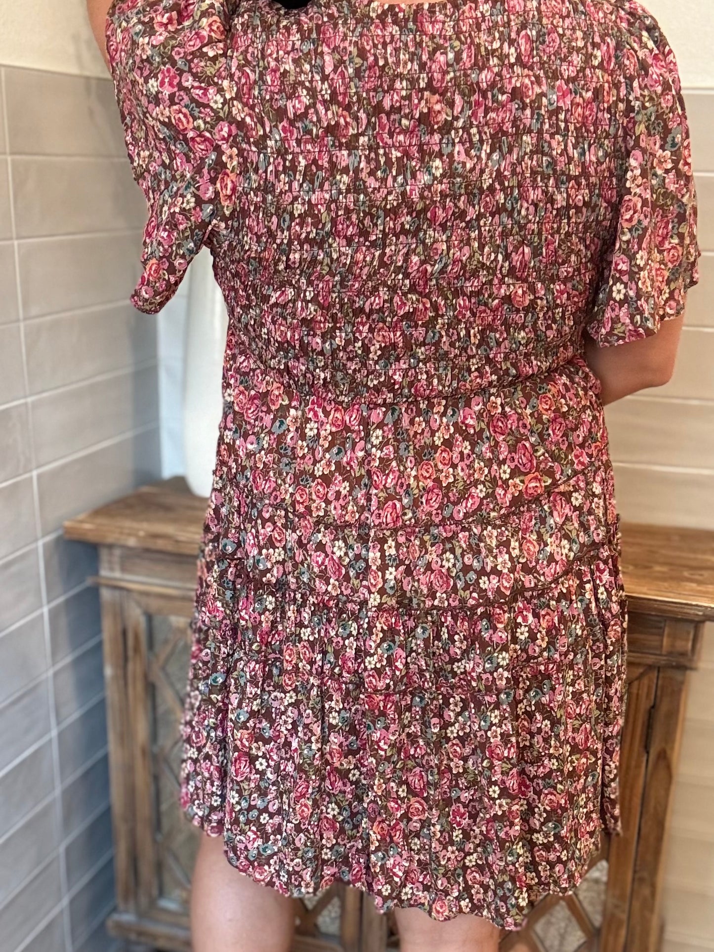 Brown Smocked Dress
