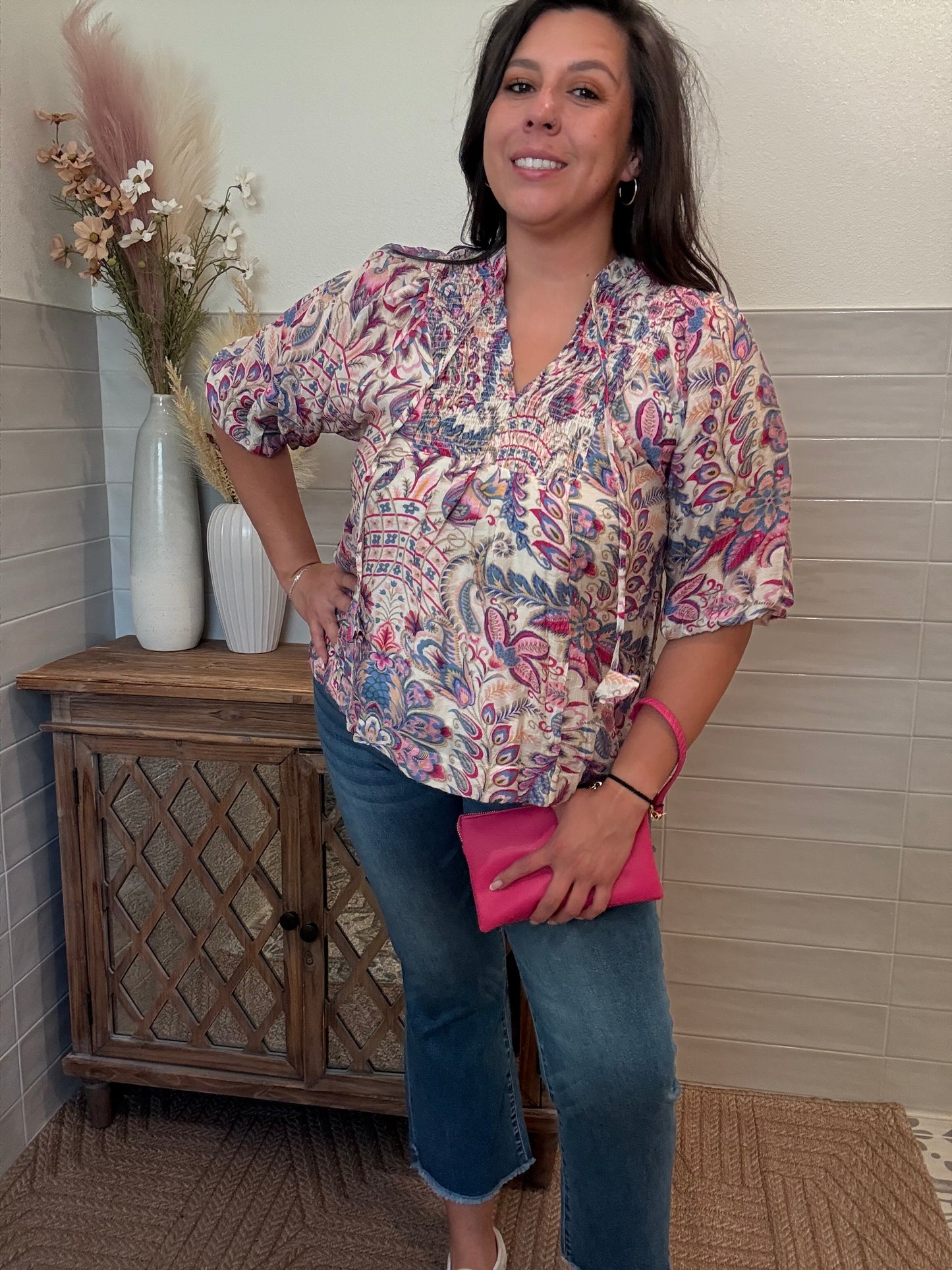 Floral Paisley Boho Blouse
