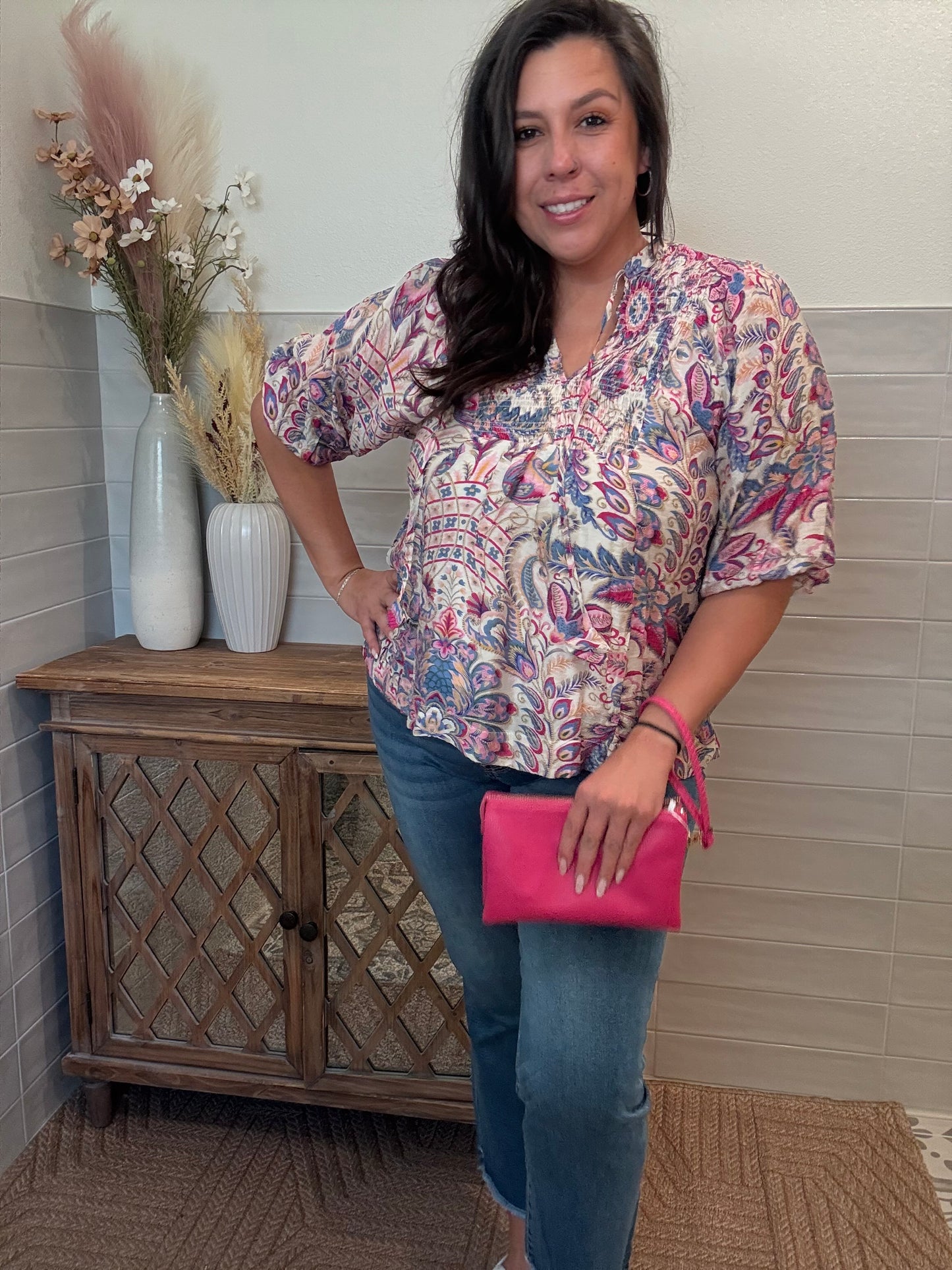 Floral Paisley Boho Blouse