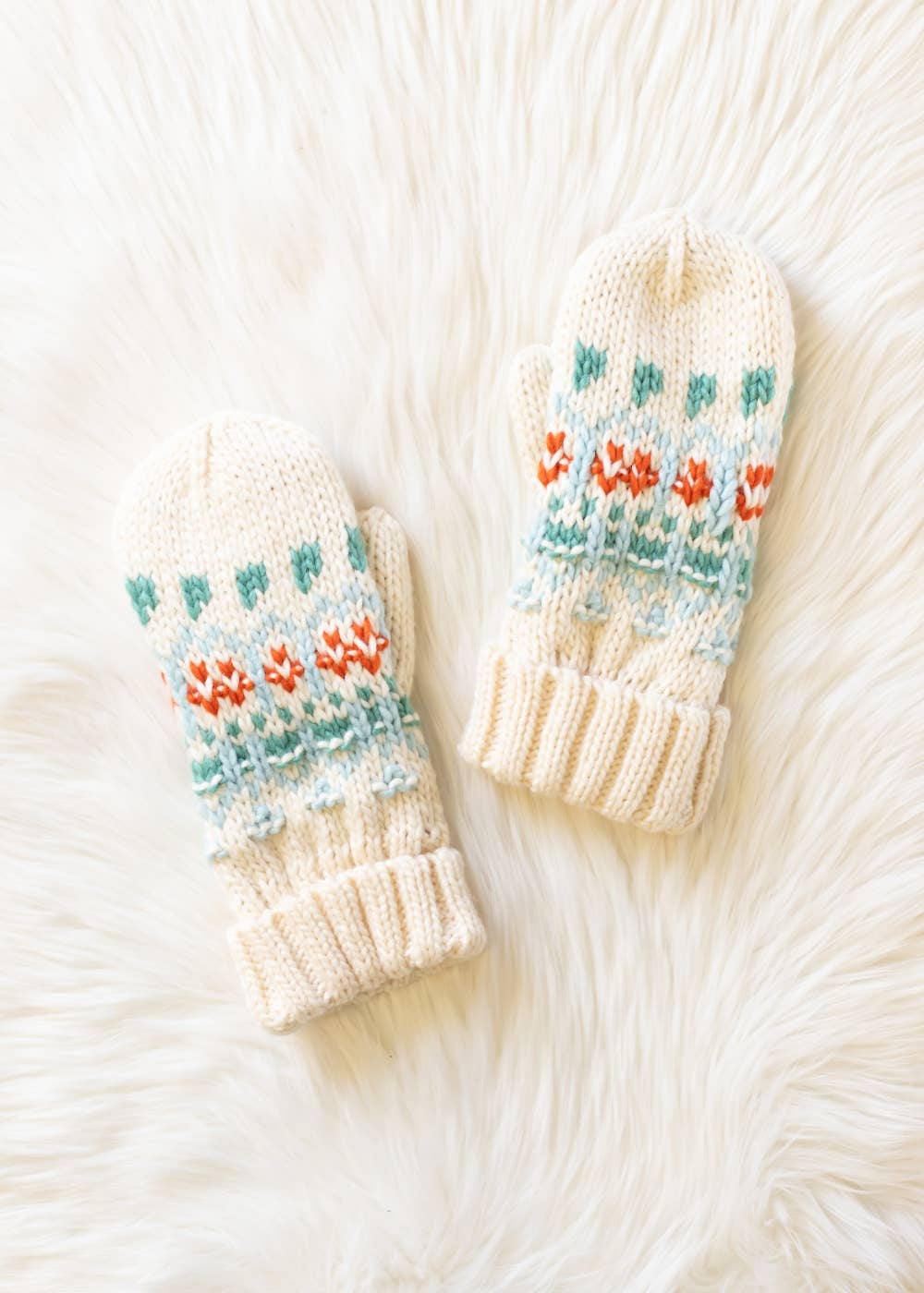 Ivory & Mint Mittens