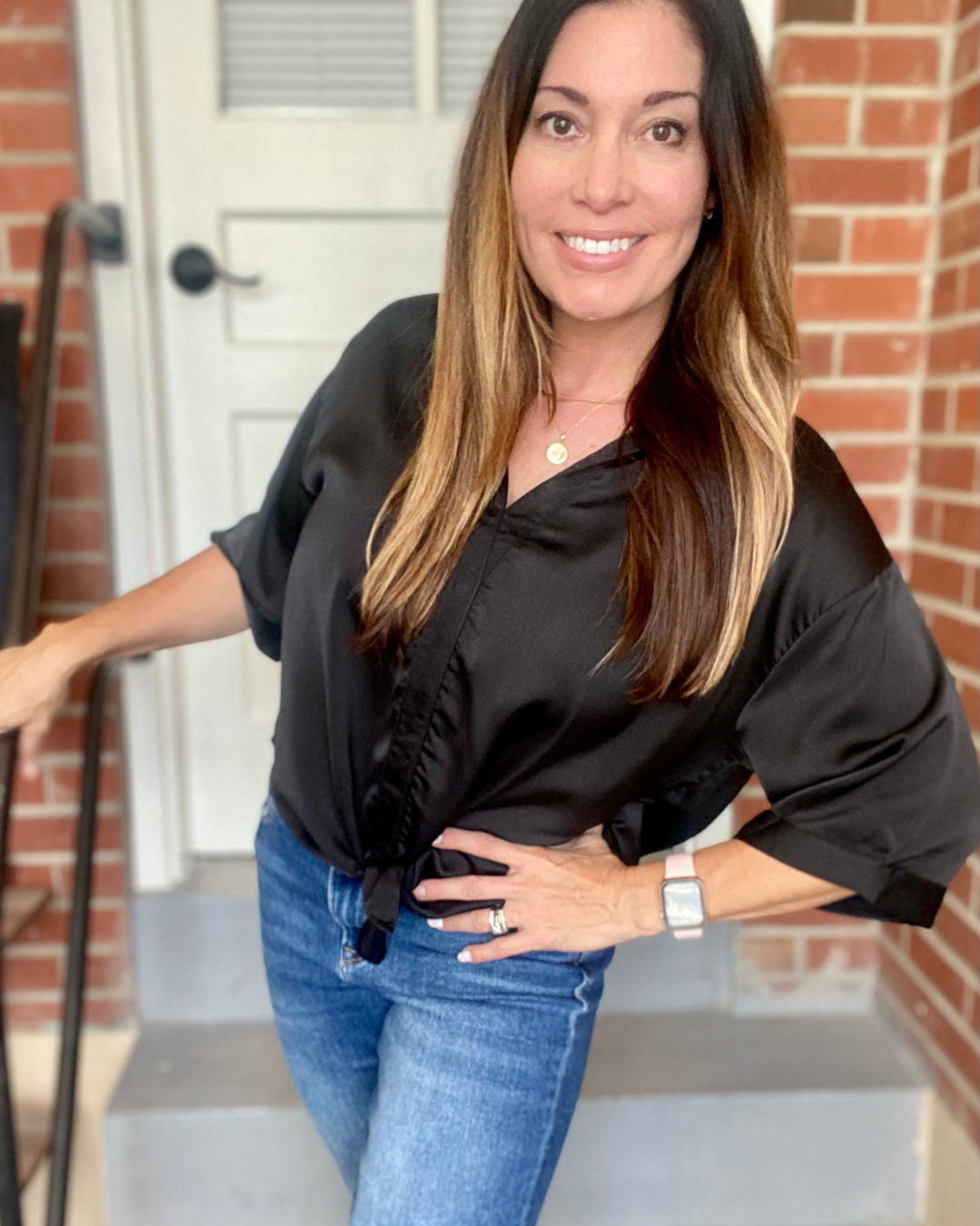 Black Satin Blouse