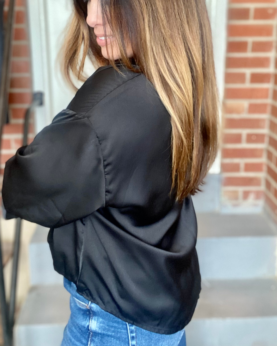 Black Satin Blouse