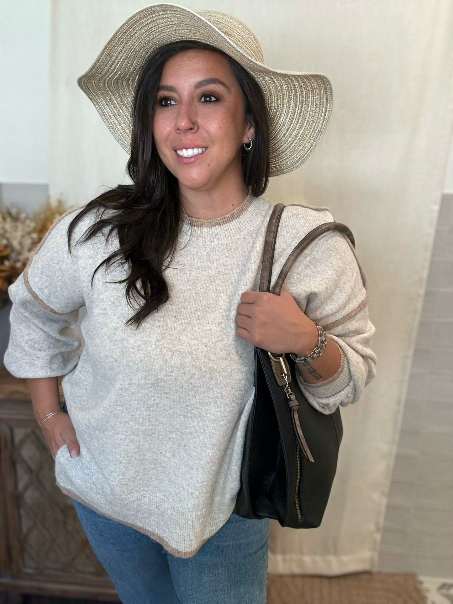Oatmeal Sweater Top