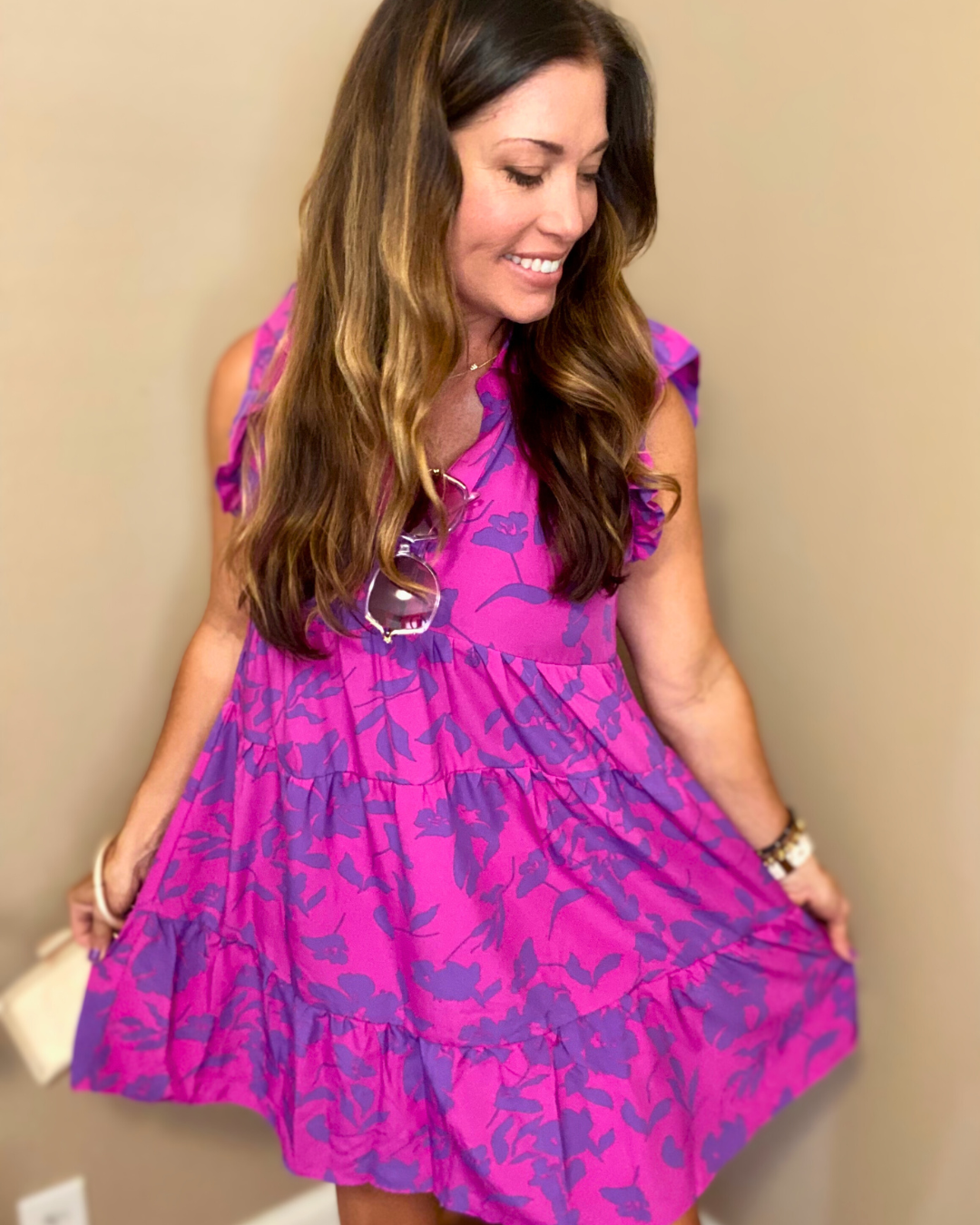 Magenta Floral Dress