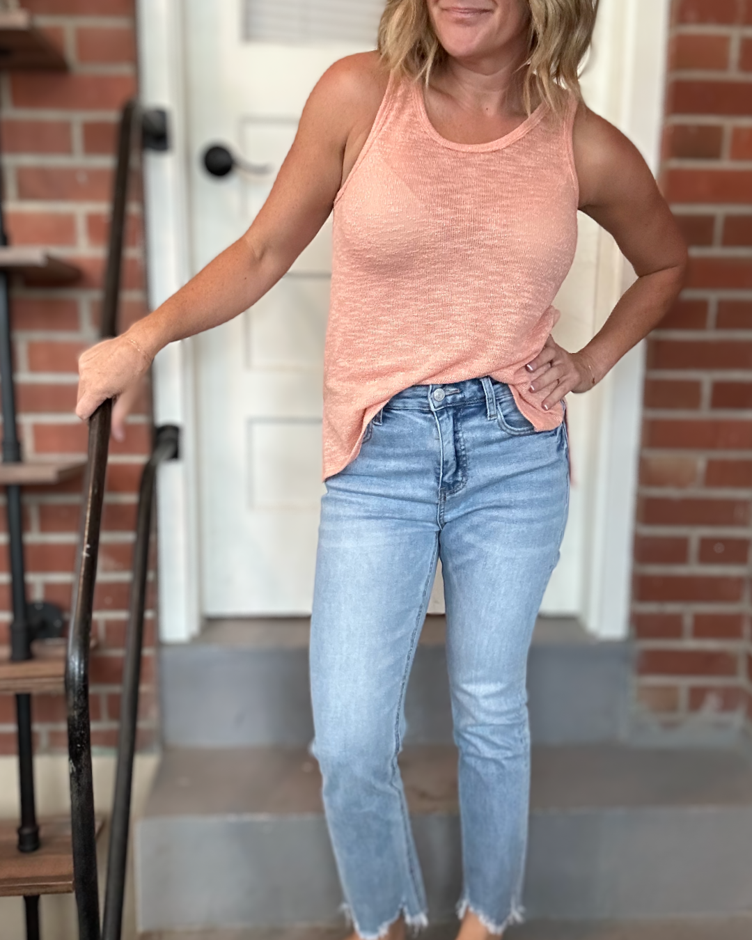 Slub Tank Sweater - Apricot