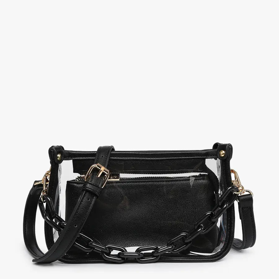 Jessica Clear Crossbody w/ Chain - Navy