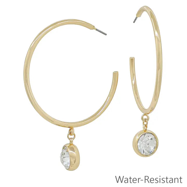 Water Resistant 2" Hoop Circle Earrings