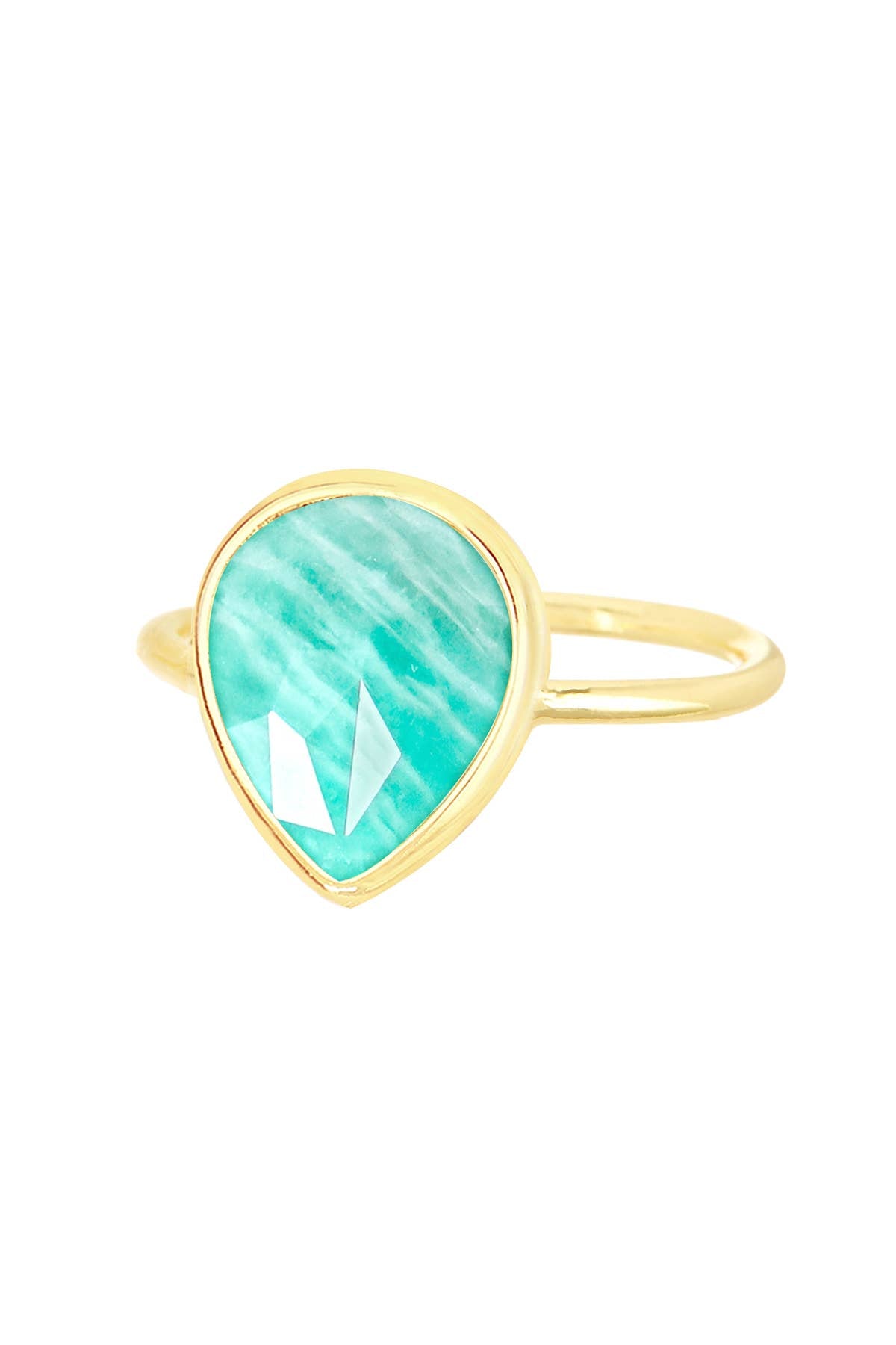 Amazonite Teardrop Ring