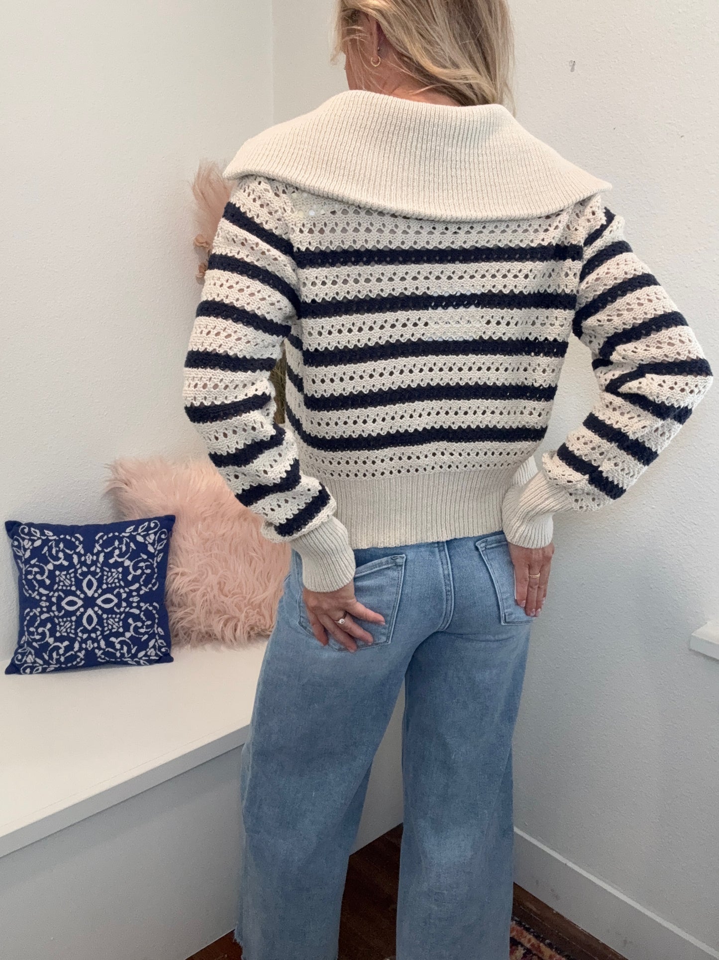 Pointelle Sweater Jacket