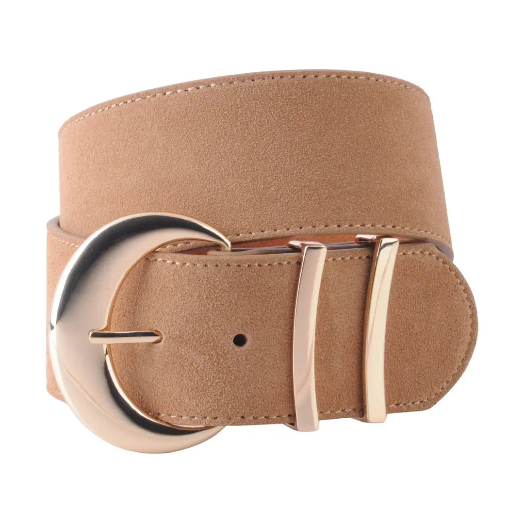 Suede Crescent Moon Buckle Belt