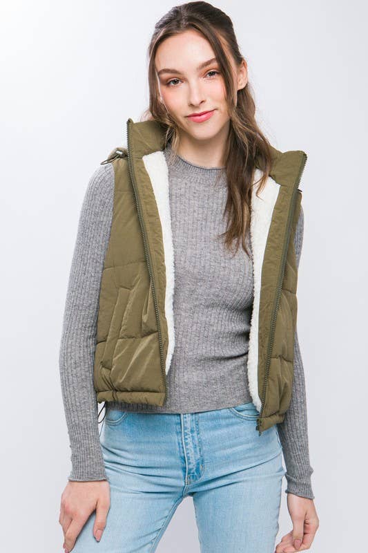 Olive Puffer Vest