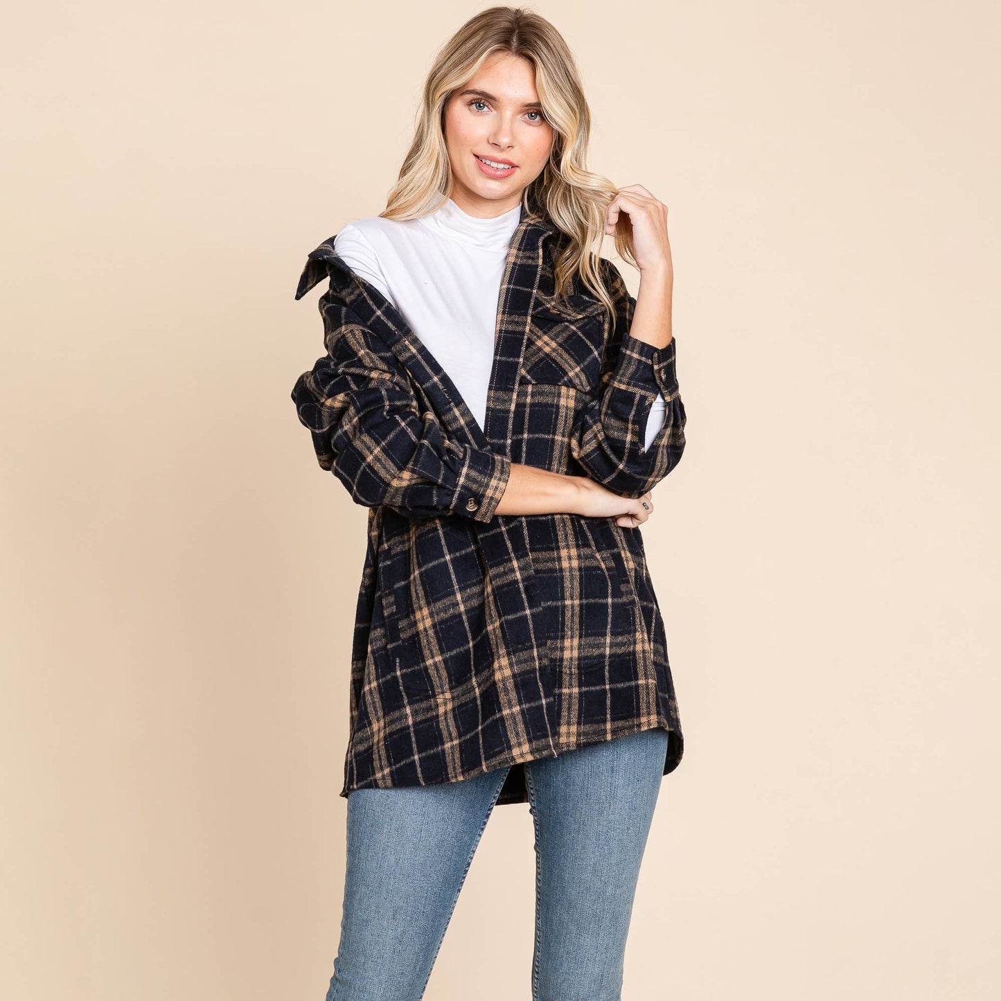 Plaid Flannel Shacket Shirt