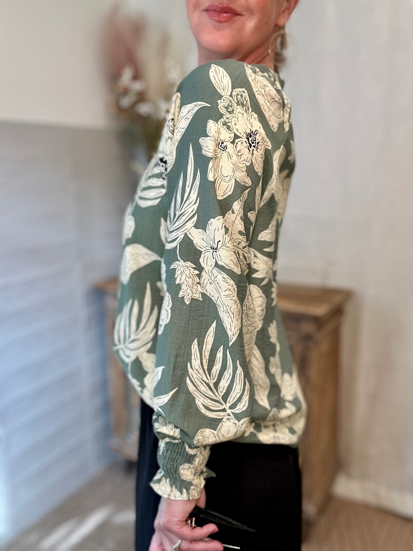 Sage Floral Blouse