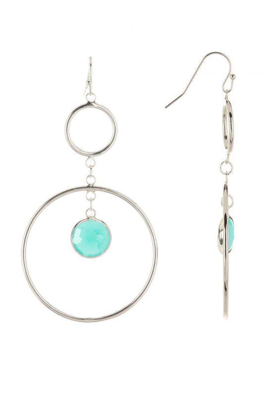 Amazonite Crystal Orbit Drop Earrings
