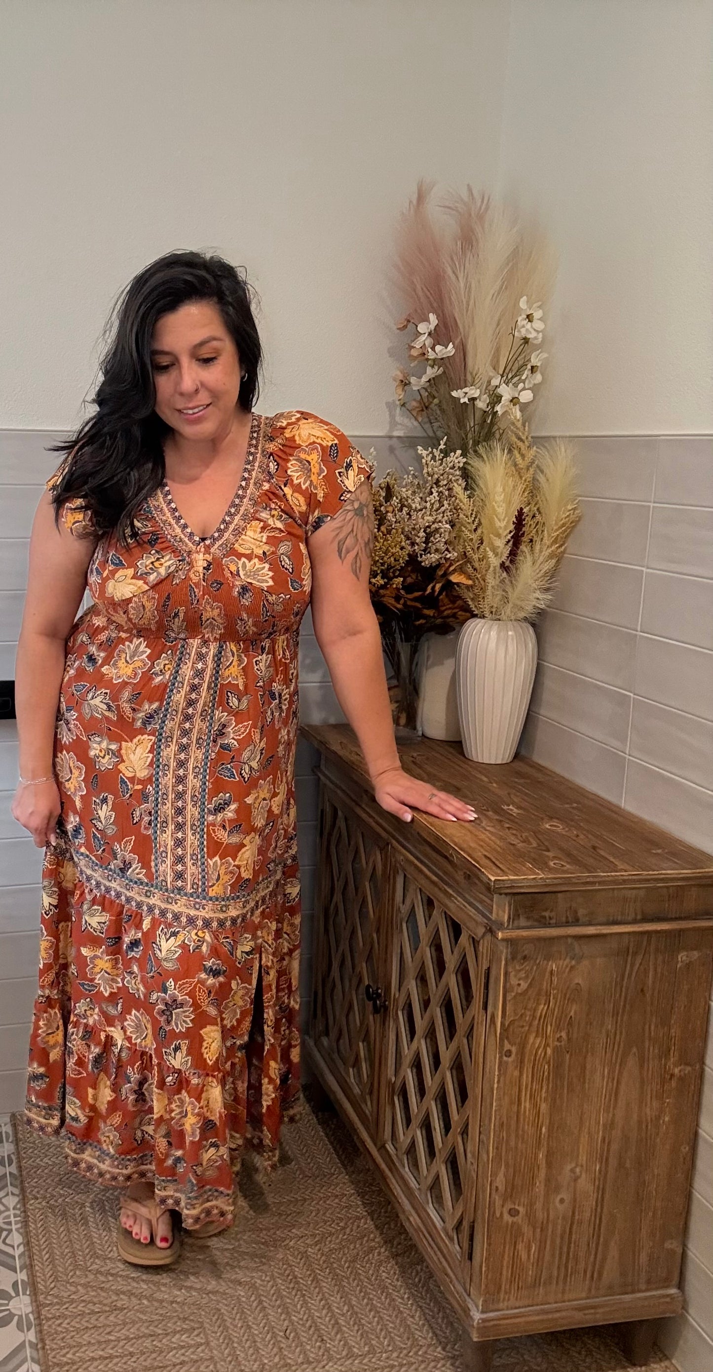 Autumn Twist Maxi Dress