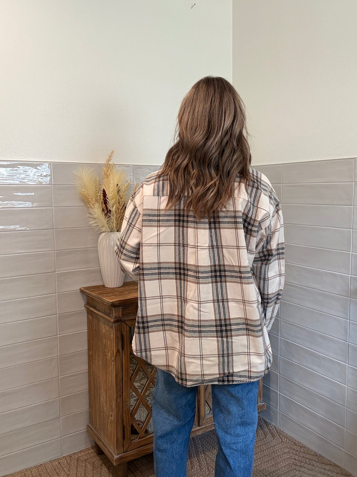 Plaid Boxy Button Down Shirt