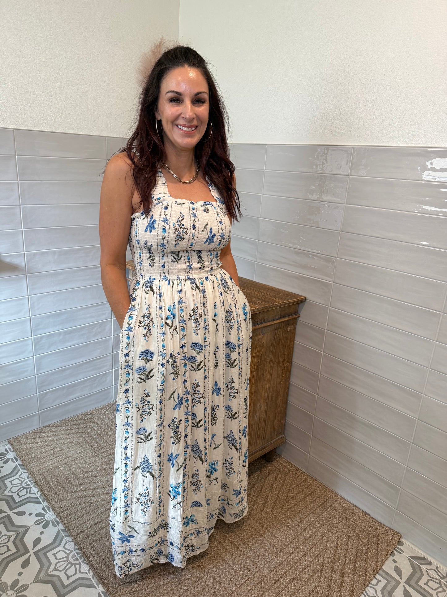 Blue Floral Maxi Dress