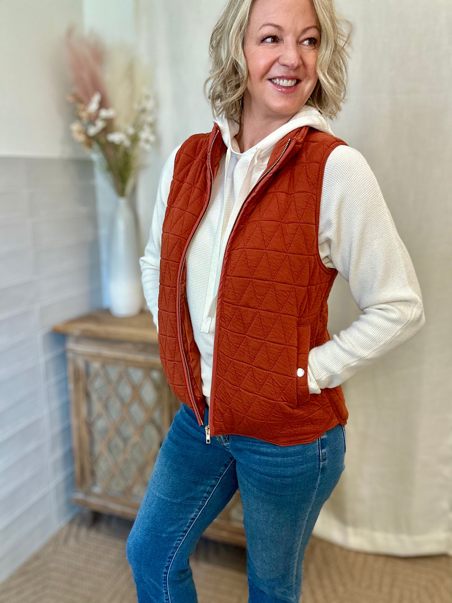 Brick Quilted Vest