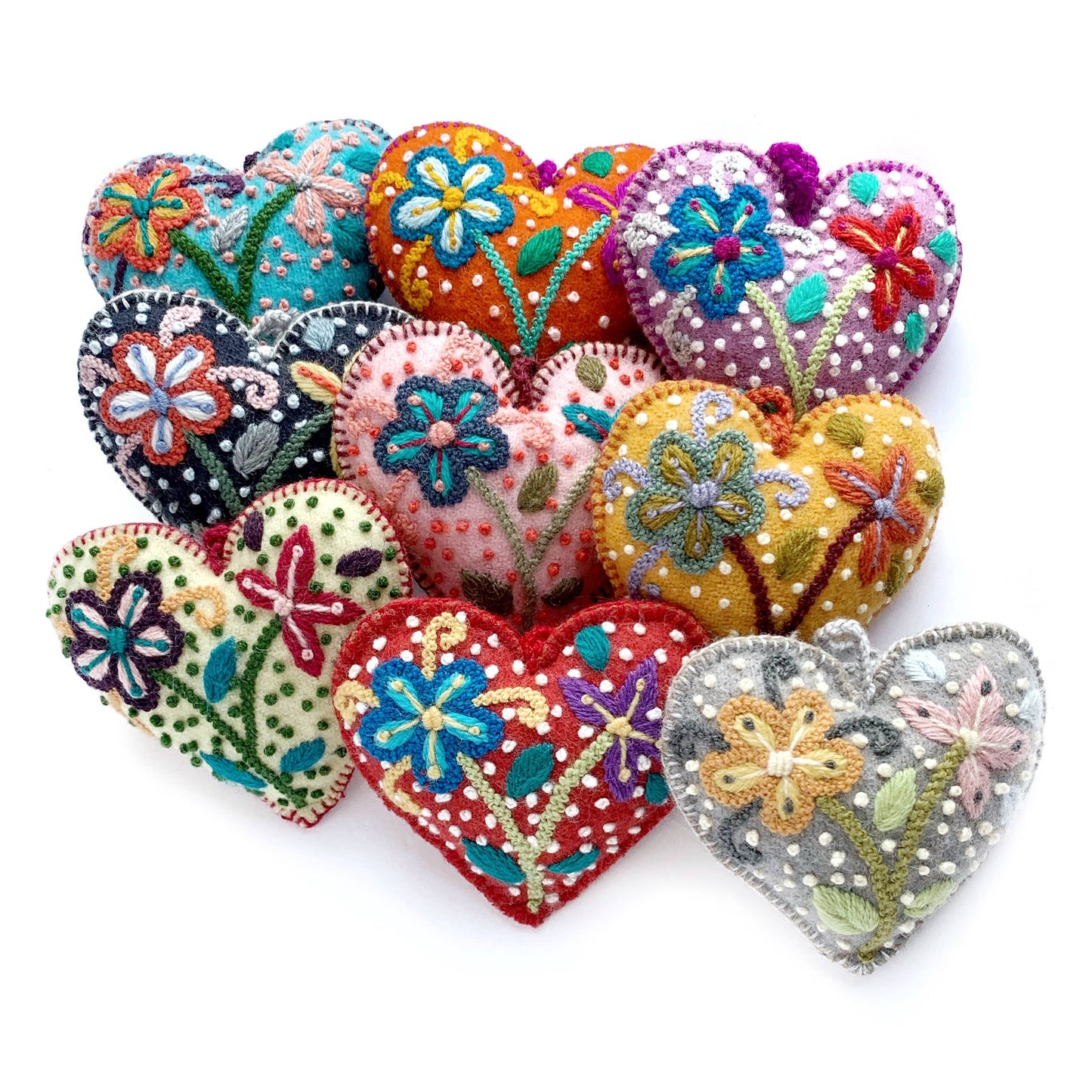 Embroidered Heart Christmas Ornament - Ornaments 4 Orphans