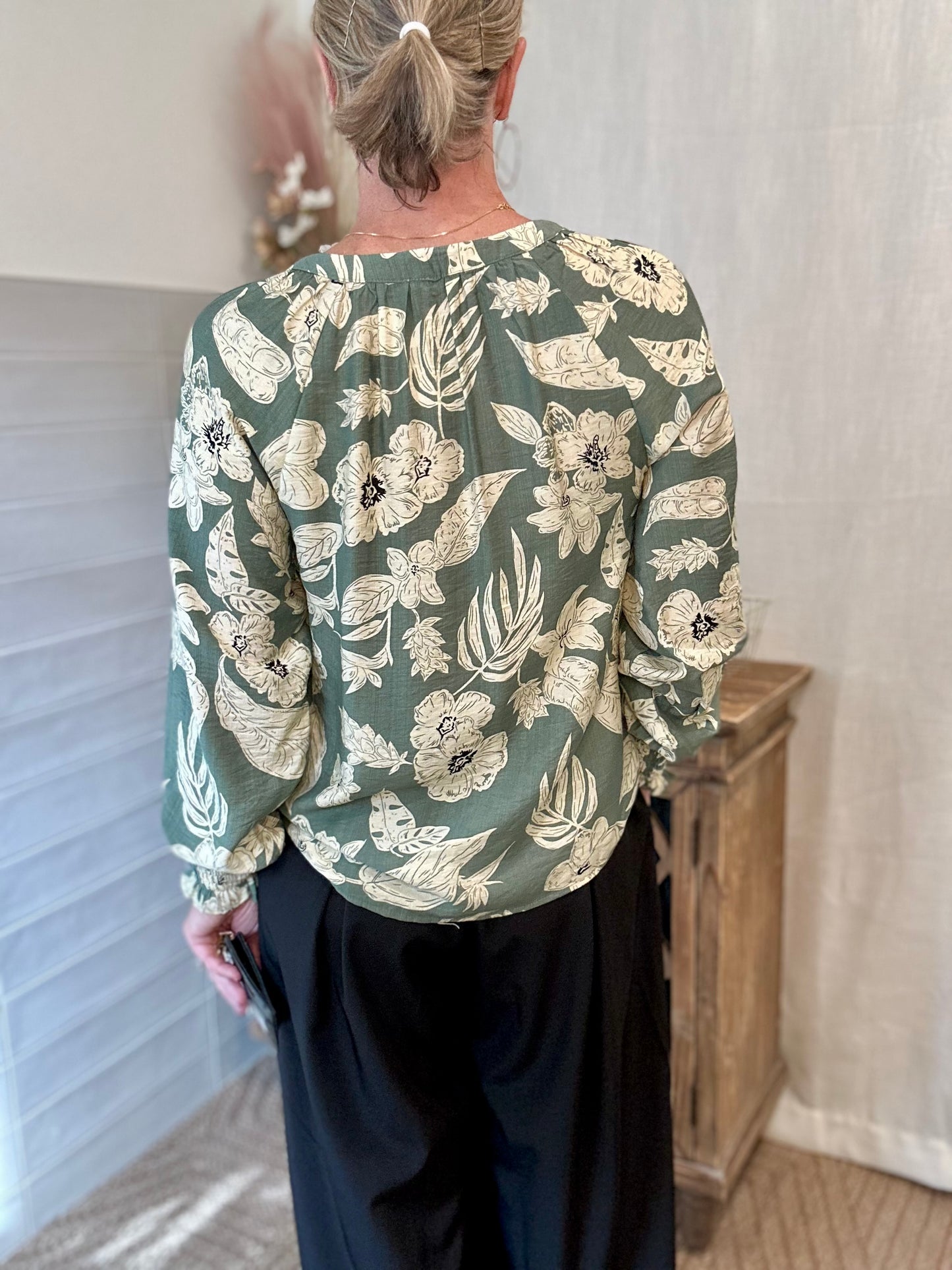 Sage Floral Blouse