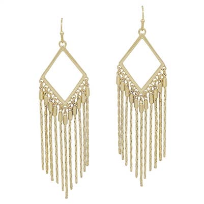 Gold Tassel Chain Earrings