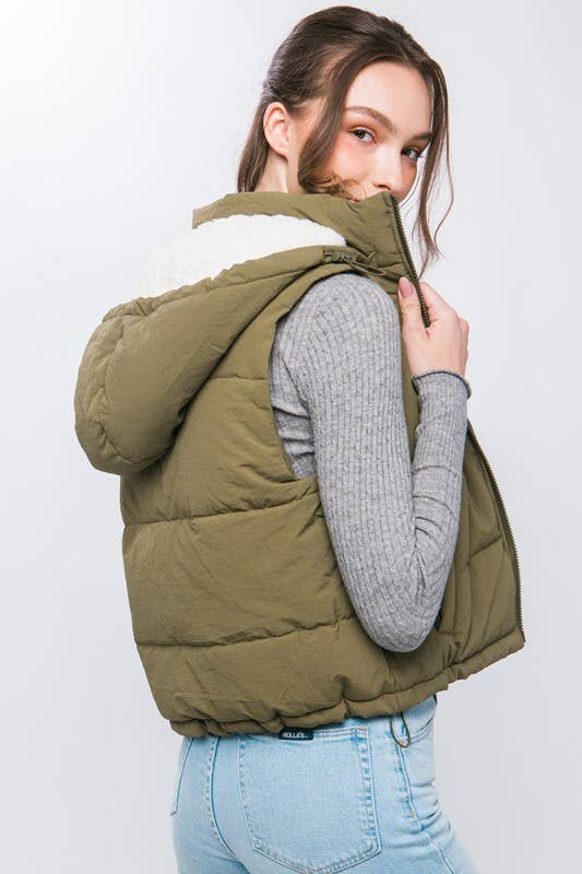 Olive Puffer Vest