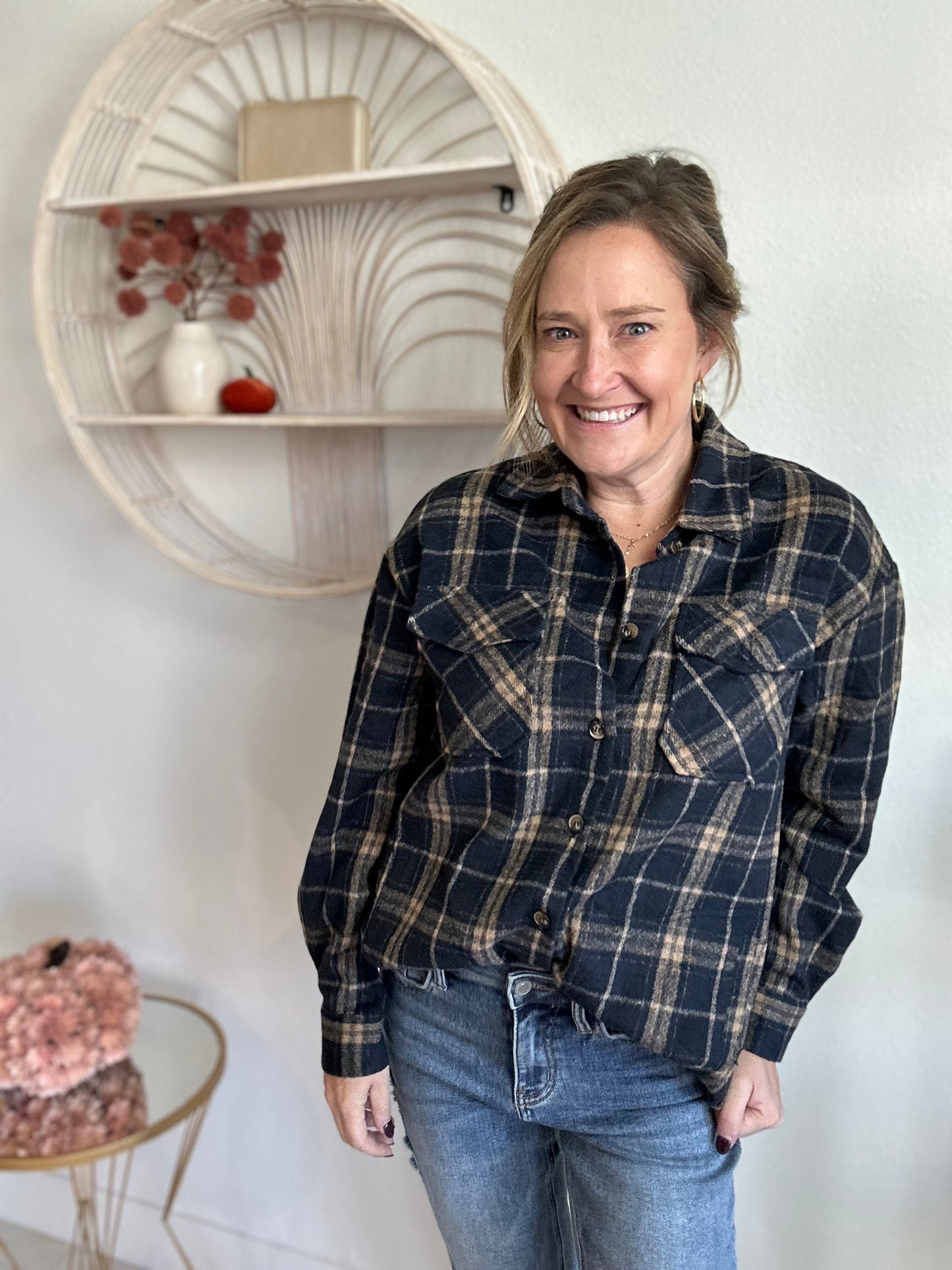 Plaid Flannel Shacket Shirt