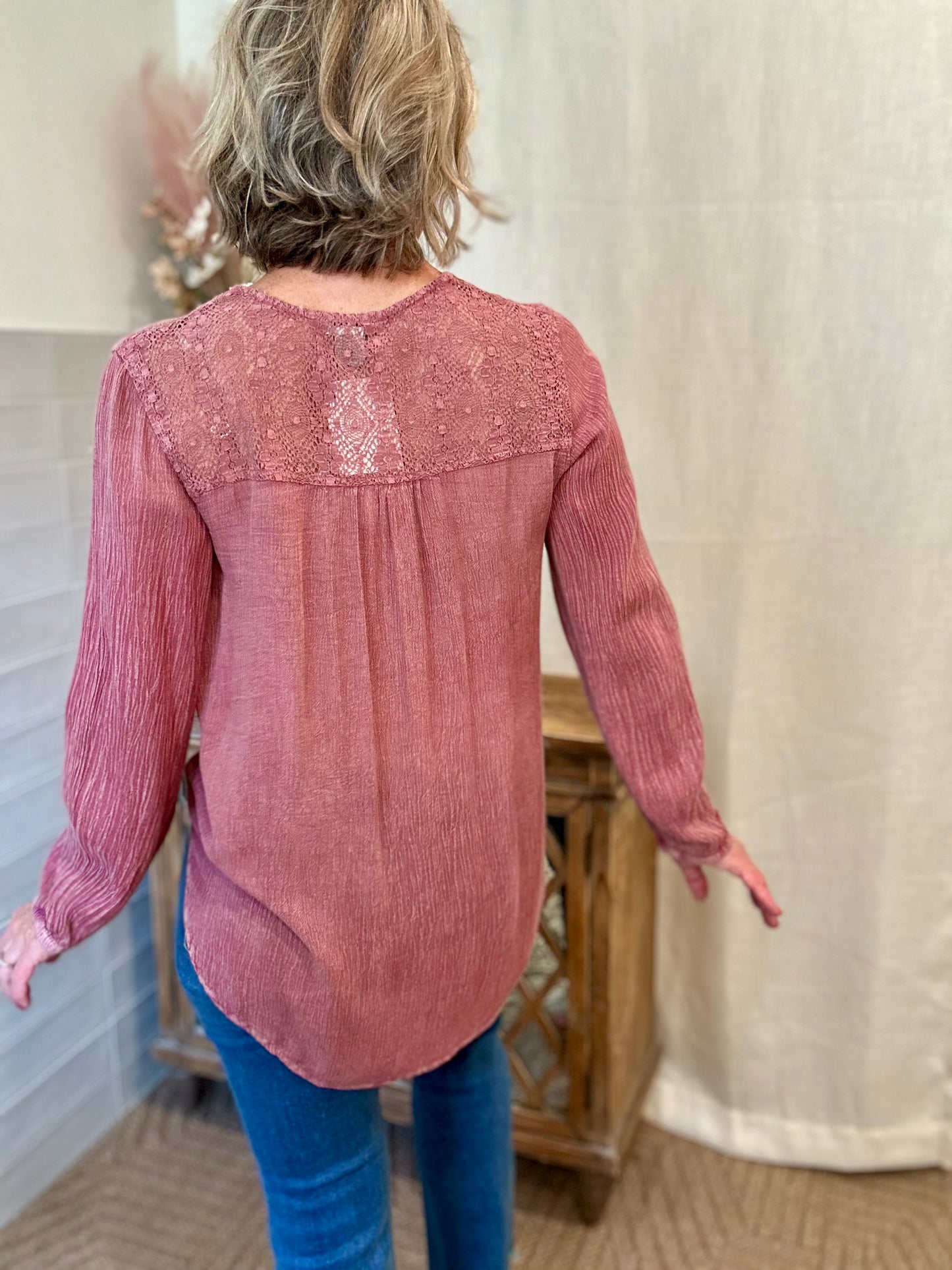 Plum Tie Front Blouse